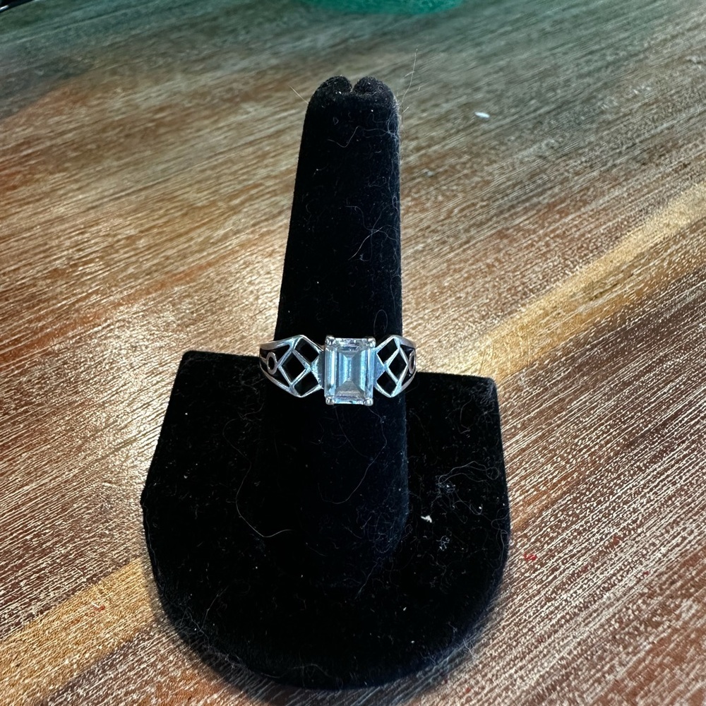 Elegant Silver Geometric Ring Sterling Silver